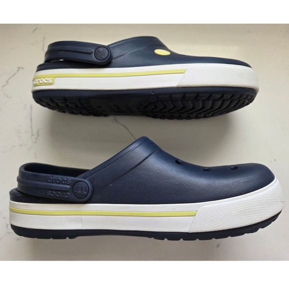 Crocs Unisex‎ Crocband Navy Blue/Yellow Clog Men's 7/Women's 9 Beach Gardening - Picture 5 of 6